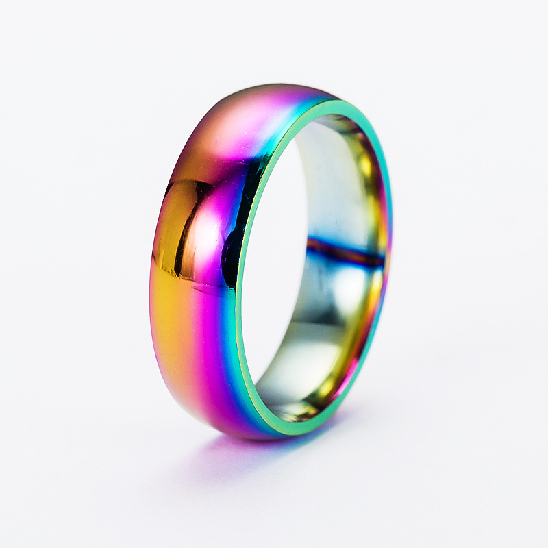 

the rainbow ring titanium steel colorful dazzling colorful ring popular jewelry manufacturers ring