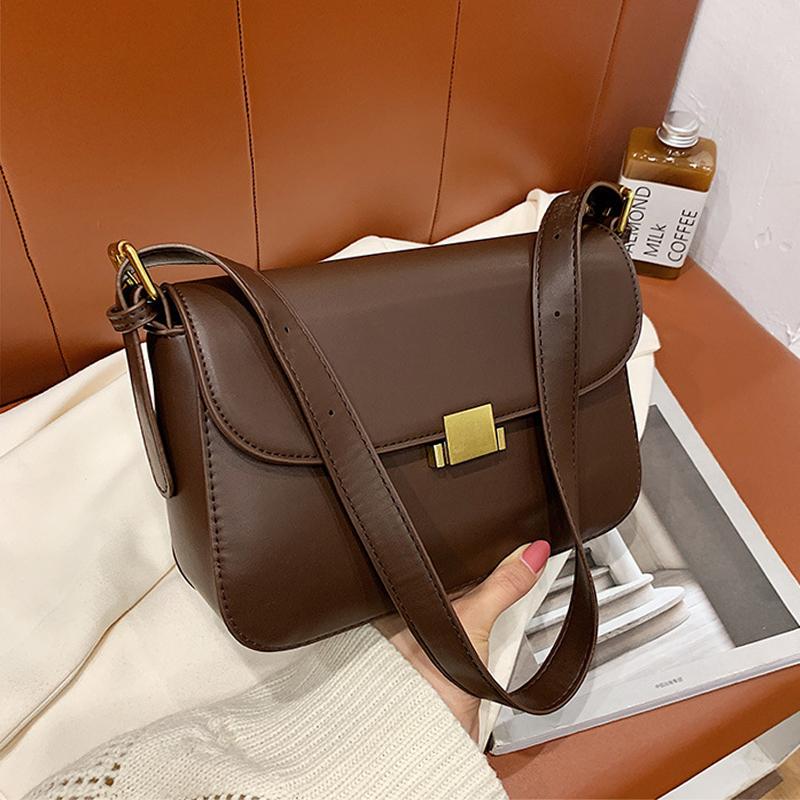 

Evening Bags Vintage Women's Flap Crossbody Winter Fashion Pu Leather Female Shoulder Bag 2021 Luxury Designer Handbags And Purses, Black