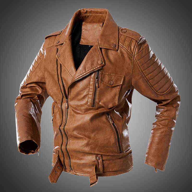 

Mens Leather Jacket Winter Street Fashion Coat Motorcycle Jacket Men Lapel Vintage Jacket Biker Coat Outwear Chaquetas de hombre 210603, Ddt20 yellow