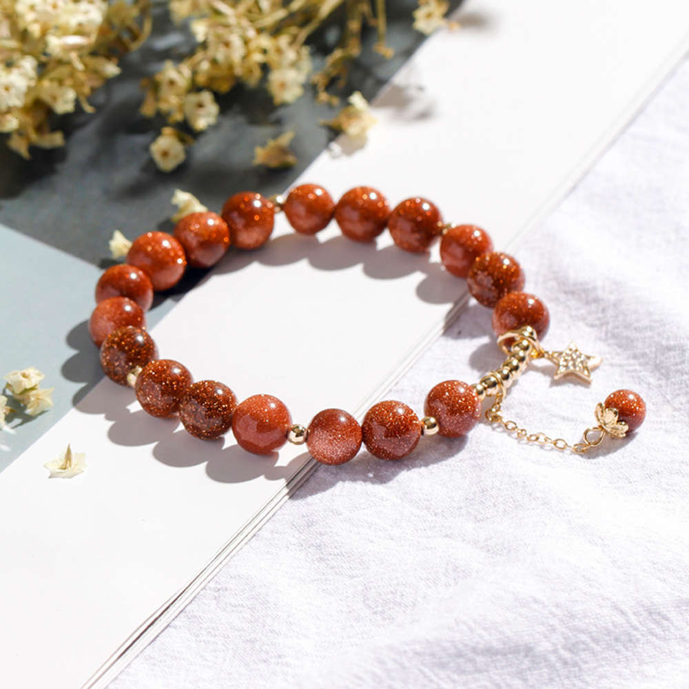 

,bracelet Nina crystal bracelet women's design Jinsha stone transfer beads string star Valentine's Day gift jewelry, Golden;silver