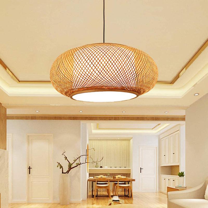 

Bamboo Retro Hanging Light Japanese-style Wicker Pendant Lamp Living Room El Restaurant Aisle Balcony Corridor Chandeliers Lamps