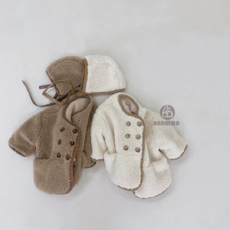 

Jackets Winter Baby Clothes Lambswool Jacket Thick Wool Warm Infant Outerwear For Girls Boys Coat Double Breasted Cotton 0-2Y, Only coat