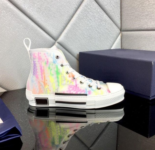 

uxury Designer shoes B23 Sneakers Oblique Mens Sneaker Technical Canvas Leather Women Casual Shoe top Quality with box Luxurys Trainers size 35-46 A, Colour 24