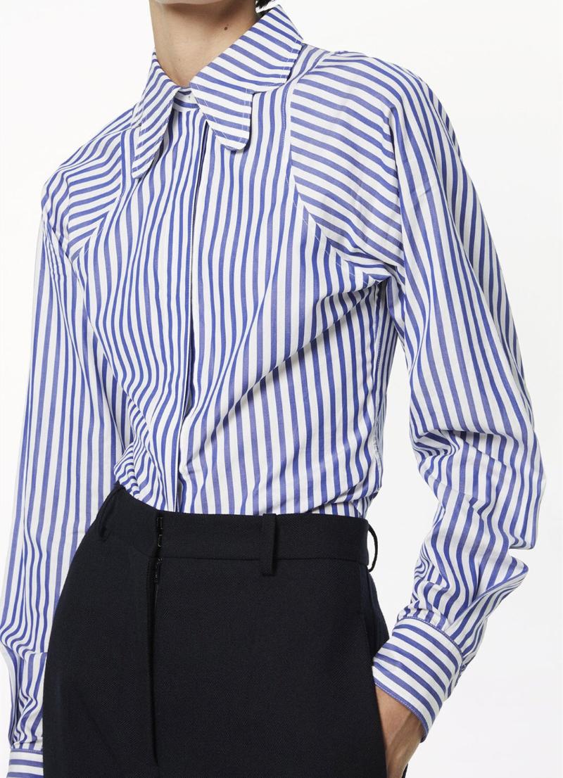 

Women' Blouses & Shirts Women Turn-Down Collar Stripes Blouse Ladies Long-Sleeved Cute Vintage Long Sleeve Shirt Tops 2021 Early Spring, As pic