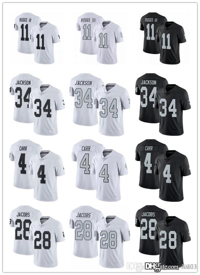 

Men Women youth Las Vegas Raiders 4 Derek Carr 11 Henry Ruggs III 28 Josh Jacobs 34 Bo Jackson black Football Jerseys, Black;red