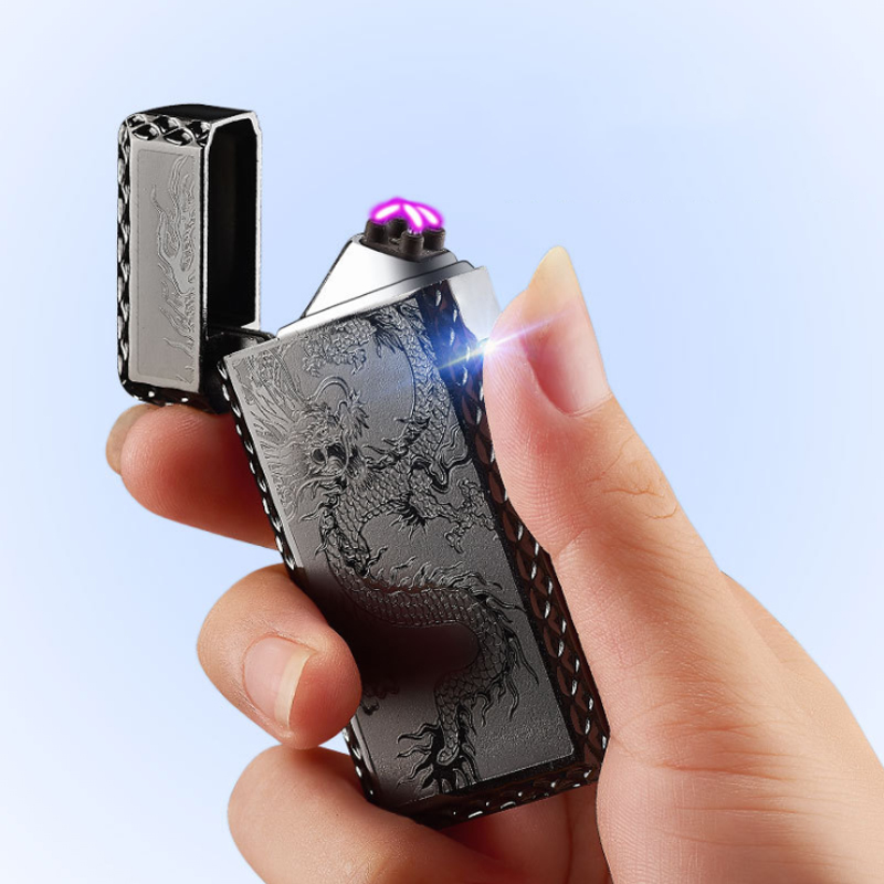 

Zinc Aoy Creative Eectric ighter Coo USB ightersGadgets For Men Rechargeabe Fameess ighter Dropship piers
