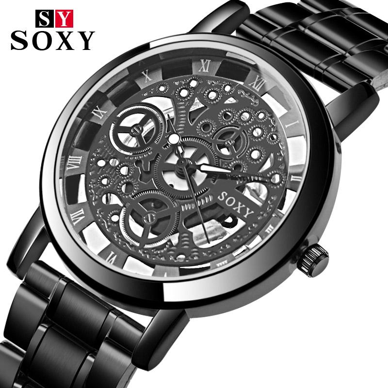 

Wristwatches SOXY Watch Men Fashion Men's Relogio Masculino Sport Top Male Clock Reloj Hombre Montre Homme, Slivery;brown