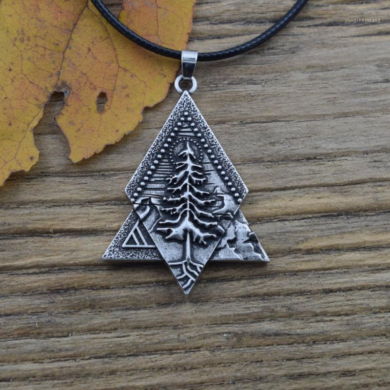 

12pcs Mountain Pine Tree Necklace Camping Jewelry Chains