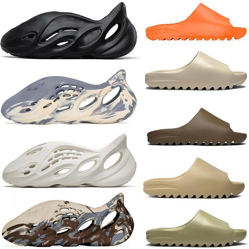 

High Quality Knaye Slippers Men Women white Rubber Graffiti Resin Desert Sand Blue Orange Triple Black Bone Womens Designers With Box Slides Slide Sliders size36-47