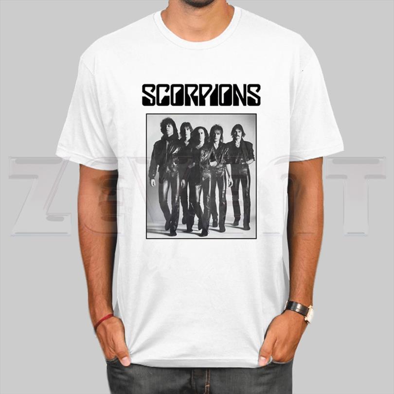 

scorpions music metal rock men t shirt band short sleeve casual anime printed white women tees, White;black