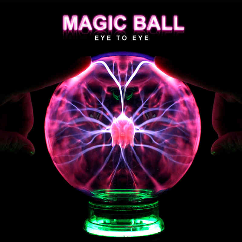 

Magic ball of plasma novelty, 3/4/5/6/Polegada night light for Christmas children, present, glass, plasma lamp, party table lights for