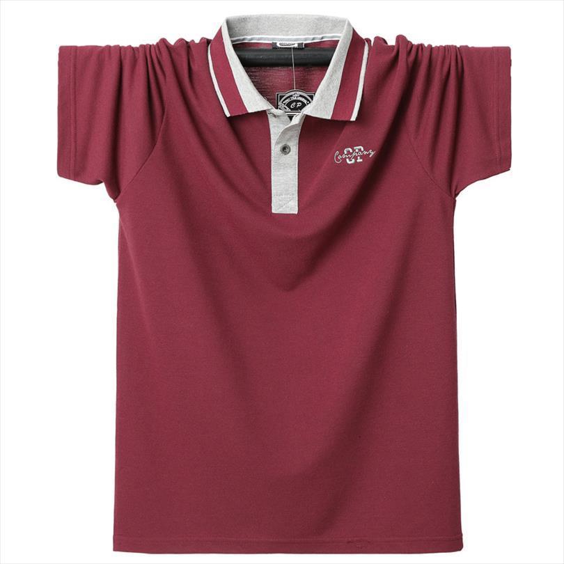 

plus size 5xl 6xl lapel men polo shirt short sleeved cotton oversized big tee for male, White;black