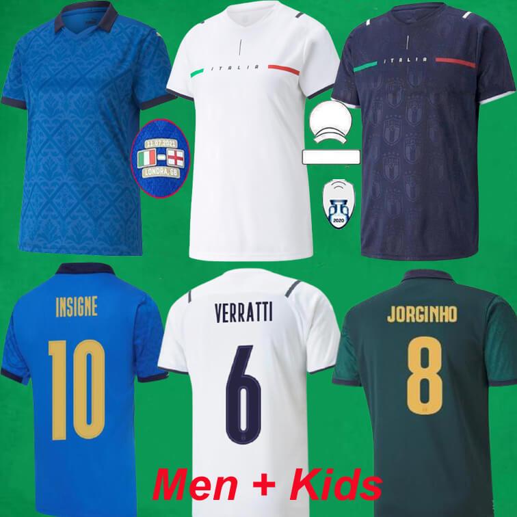 

Italy 2021 Soccer Jerseys 21 22 Italia Home Away CHIESA Verratti Del Piero Immobile INSIGNE Football Shirts ITALIAN Men Kids Kits, 21/22 gk+ch patch