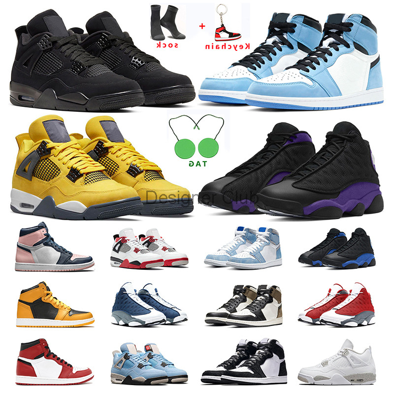 

men basketball shoes 1s University Blue Pollen 4s White oreo sail Black Cat 13s Court Purple Flint Hyper Royal women mens sports sneakers, 49