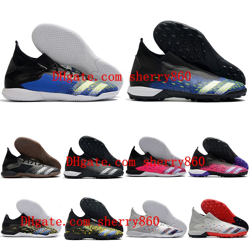 leather laceless football boots