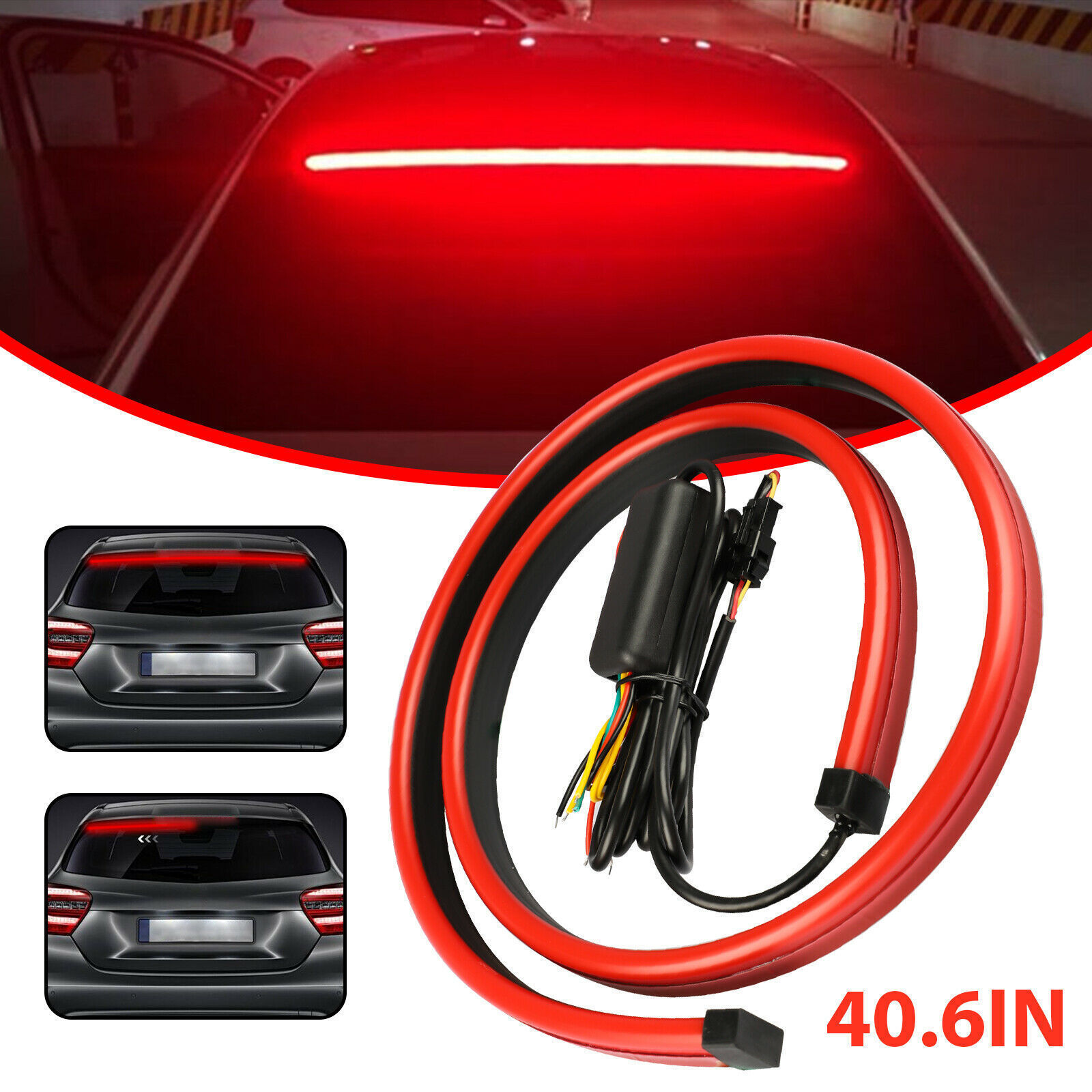 

Car LED Strip Brake lights Rear Tail Warning Turn Signal Lamp DRL Daytime Running Light Multiple Mode Auto Flexible Strips Red