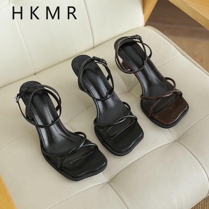

Dress Shoes Woman Sandals Open Toe Thin High Heel Slippers Ankle Buckle Strap Summer Party Size 35-40, Black