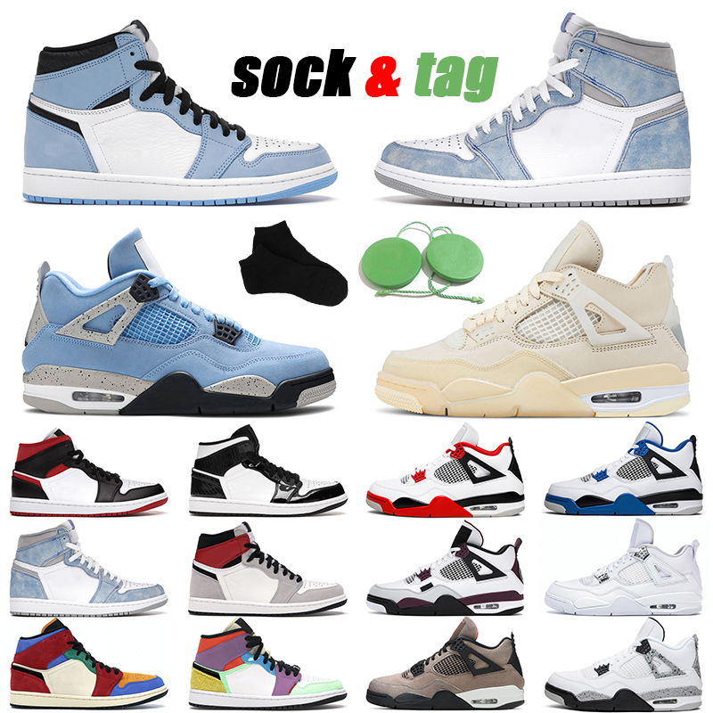 

high quality Basketball Shoes men women 4s Fire Red Black Cat University Blue 1s Purple Pulse mens sports sneakers, # 5