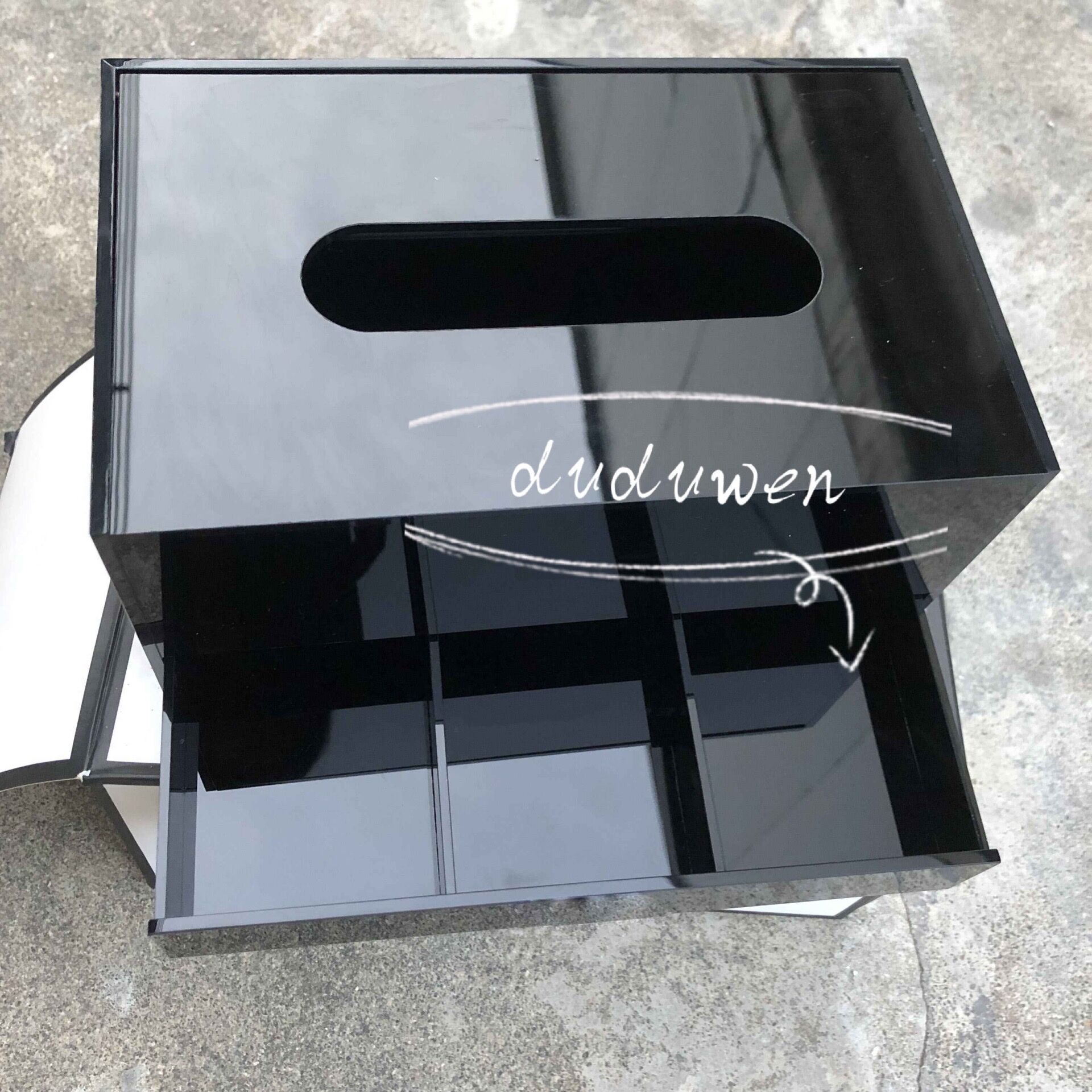 

2 layers C style Acrylic storage bin tessue cover vogue 2C Arcylic Cylinder jewelry Organizationer gift bo to home decration for makeup desk