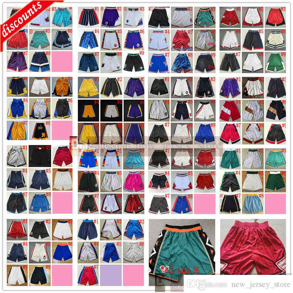 

2021 2022 Stitched Basketball Shorts Wholesale Embroidery Top Quality Man New White Black Red Green City Short Size S  L XL XXL, Choose number