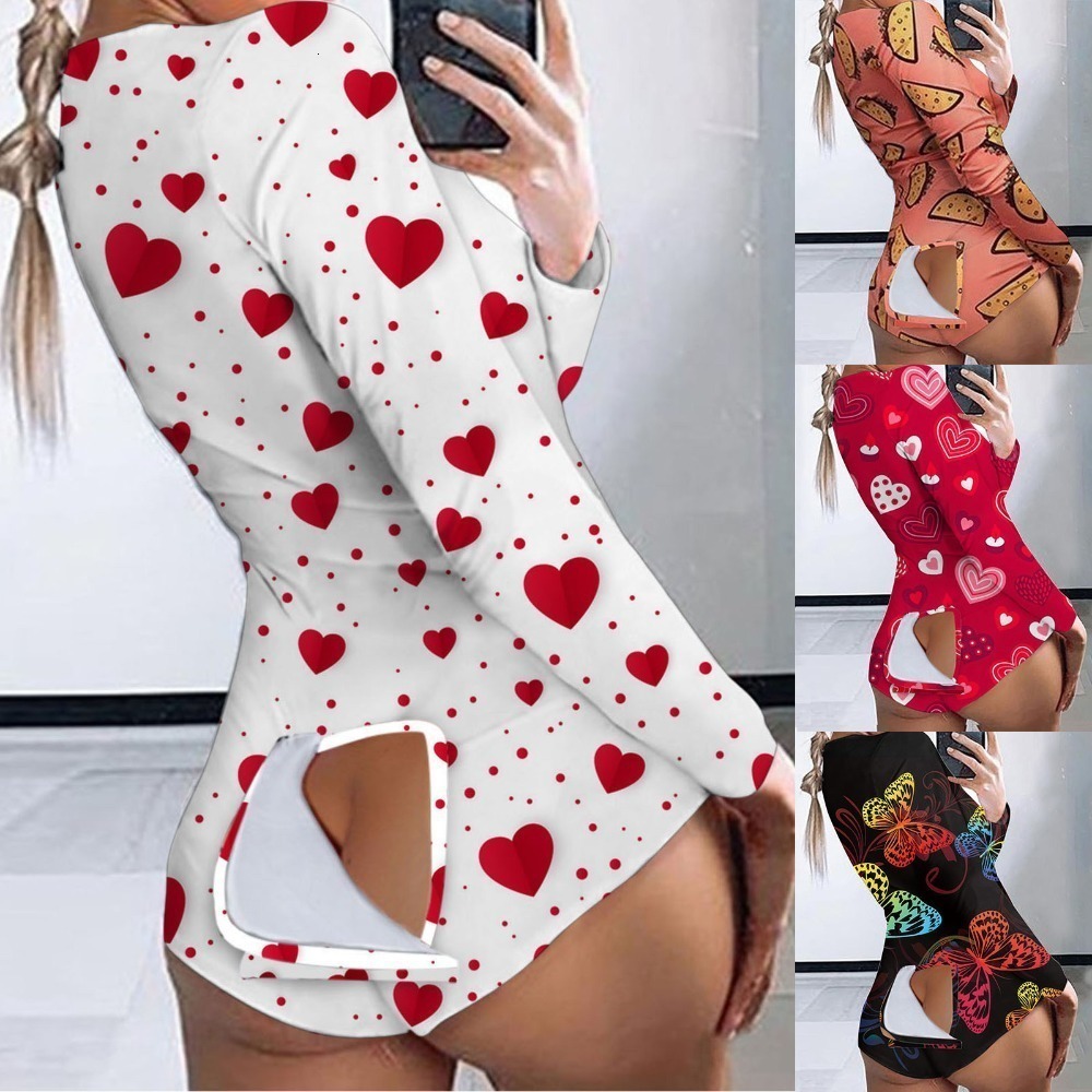 

2021 Women Jumpsuits Rompers Designer Pajama Onesies Nightwear Bodysuit Workout Button Skinny Hot Print V-neck Short Onesies DHL, Blue black love
