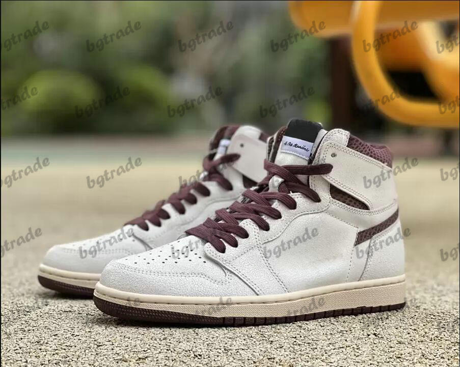 

1 High Collab Snakeskin A Ma Maniere Designer Basketball Shoes 1s Sail Burgundy Crush Trainer Sports Sneakers