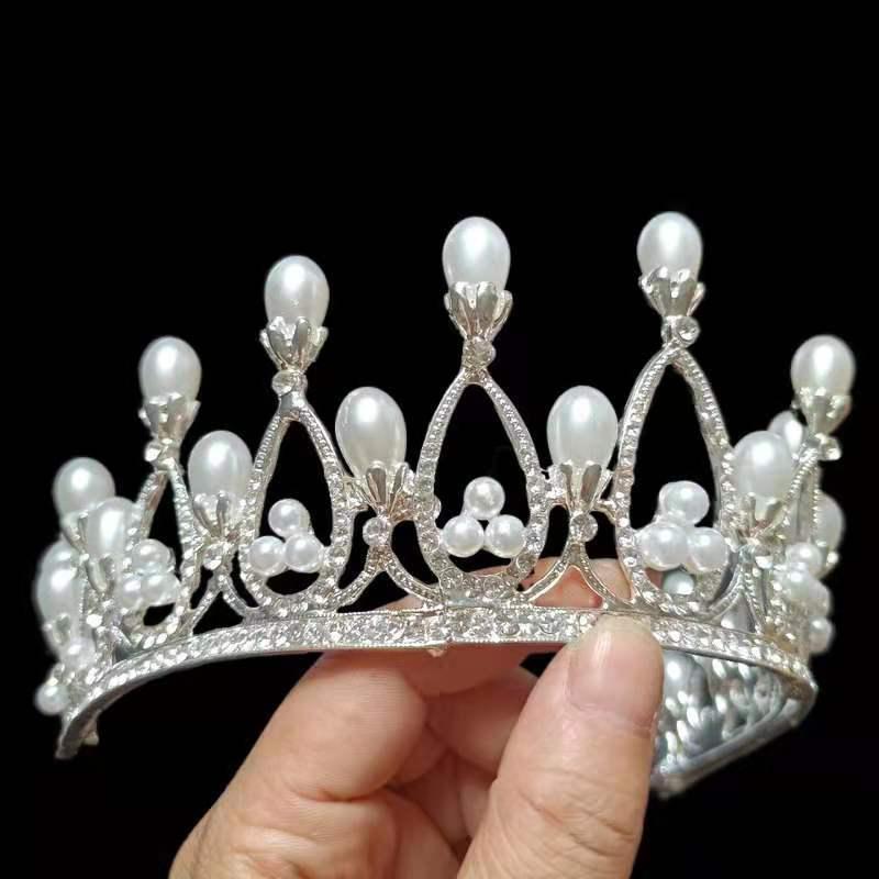 

Earrings & Necklace Bride Crown Headband Headdress Wedding Korean 18th Birthday Adult Gift Crystal Princess Dress Hair Accessories, As pic