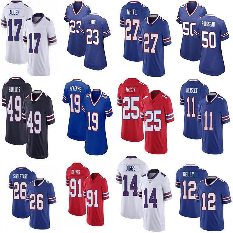 

11 Cole Beasley 50 Gregory Rousseau 17 Josh Allen Custom Football Jerseys 14 Stefon Diggs 49 Tremaine Edmunds 91 Ed Oliver 58 Matt Milano 23 Micah Hyde Mens Womens Youth, Youth:s-xl