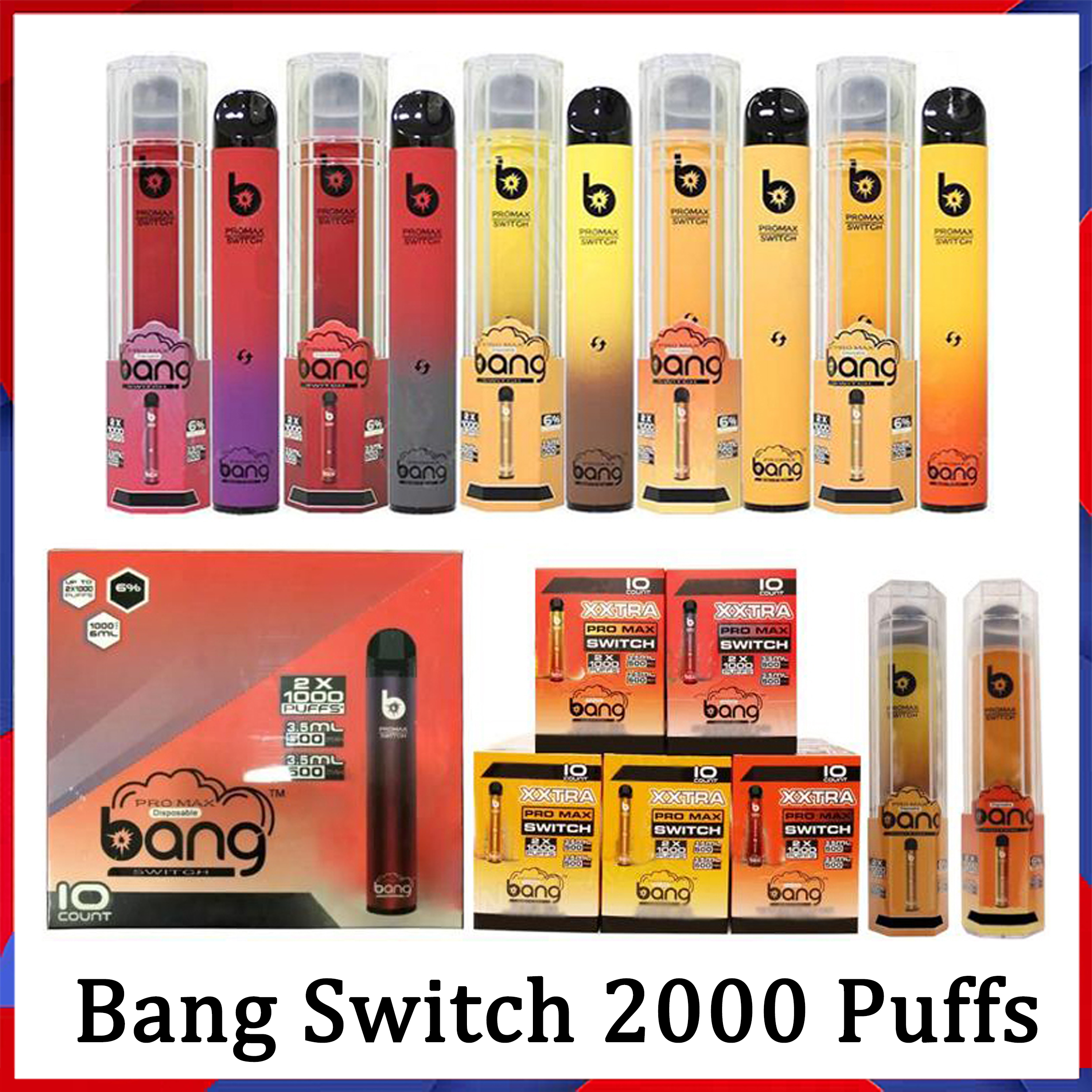 

Bang Pro max Switch 2 in 1 Double Pods Disposable E Cigarette 1000+1000 Puffs Vape Pen Cartridge 2IN1 Vaporizer puff labs beast