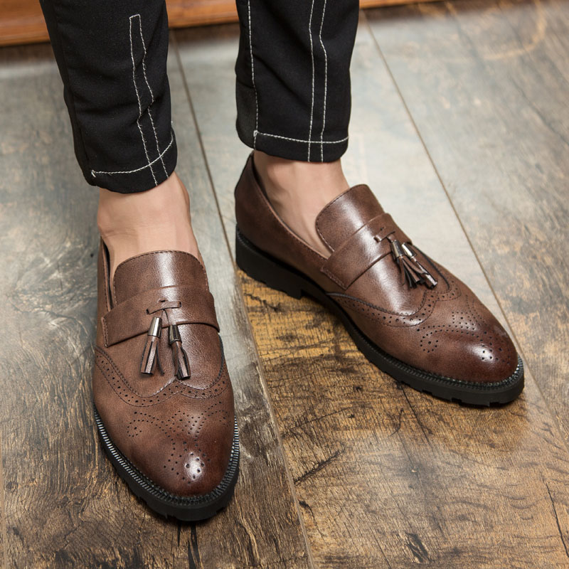 

Men Formal Mens Business Dress Brogue Shoes For Wedding Party Microfiber Leather Oxford Shoes, Black