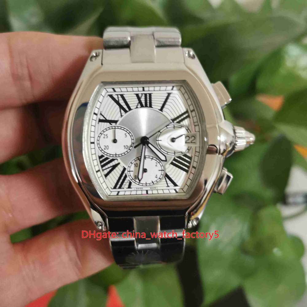 

Hot Items High Quality Watch 47mm Roadster W6 X6 Stainless Steel White Dial Sapphire VK Quartz Chronograph Working Mens Men's Watches, No box papers