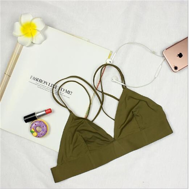 Summer low opening, sexy, seamless and comfortable bra, deep V, breathable, no steel ring sling, thin girl&#039;s underwear-image-702900417