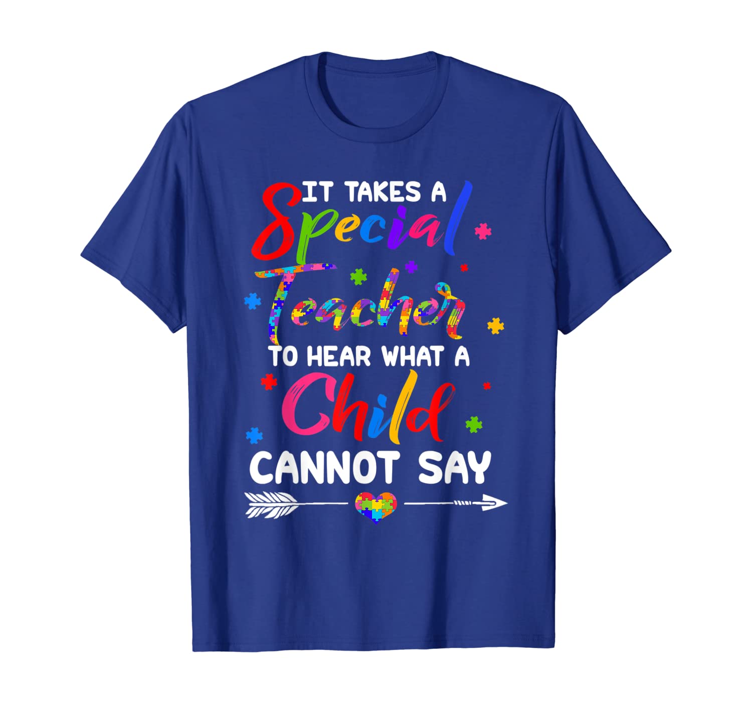 

Special Teacher Tee Autism Awareness Teacher T-shirt Gift, White;black
