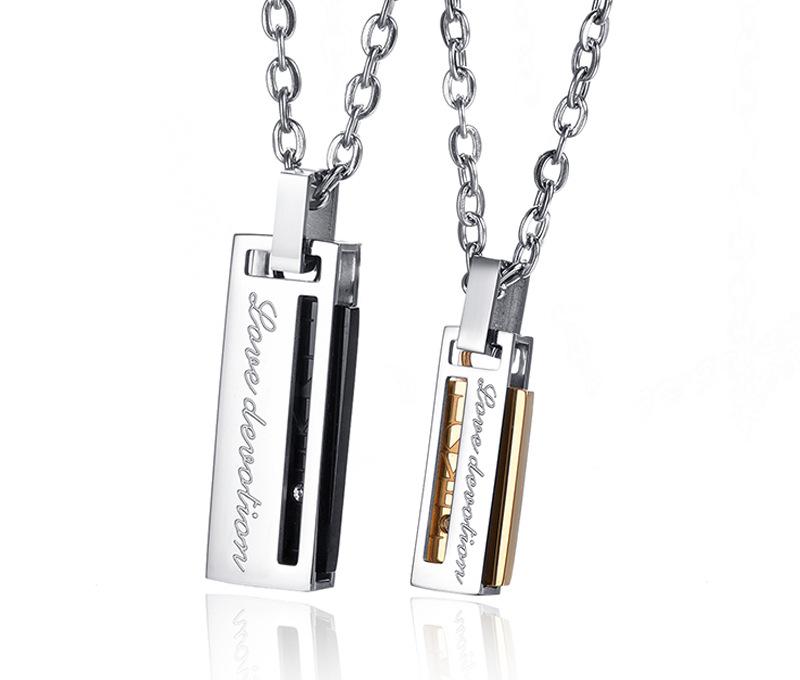 

Pendant Necklaces Stainless Steel Geometric Square Pendants For Men Women Trendy Lovers Couple Jewelry Drop, Silver