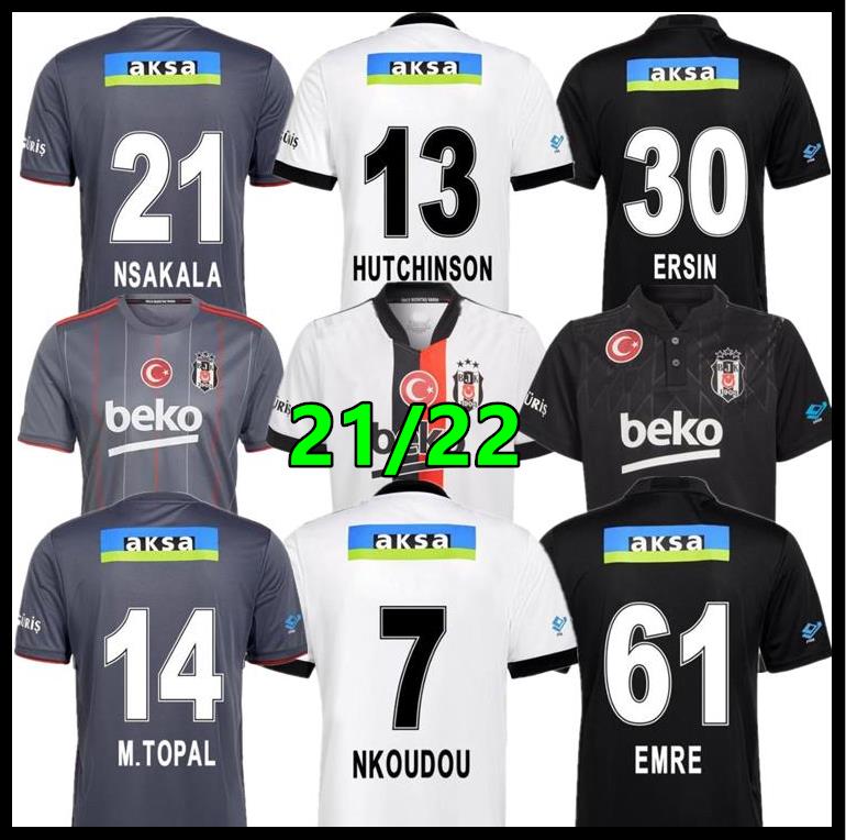 

2021 2022 Besiktas JK Soccer Jerseys The Lates Home White Karaman Deigo Costa Larin Ghezzal Welinton Vida Away Black 21/22 Besiktass Jimnastik Kulübü football shirts