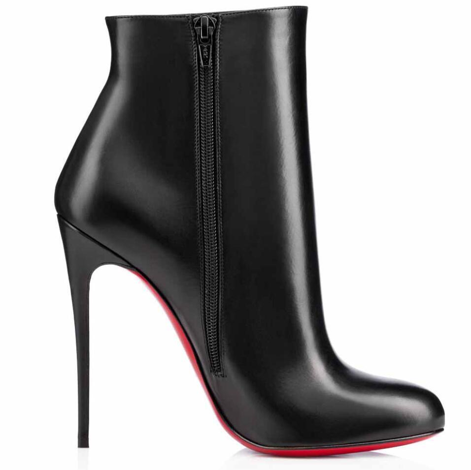 

Elegant Winter Fifi Booty Luxury Women's Red Bottom Ankle Boots Round Toe Lady Booties Fashion Nice Dress Party EU35-43,With Box