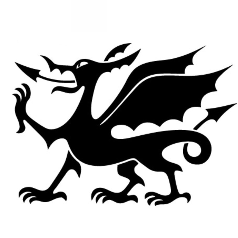 Cartoon Welsh Dragon Car Decals High Quality Car Window Decoration Personality Waterproof Decals Black/white, 16cm*11cm-image-686975901