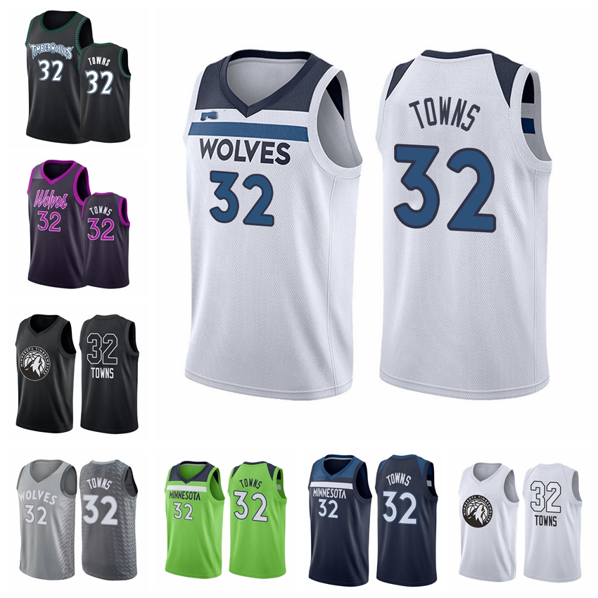 

Timberwolves MEN Karl-Anthony Towns #32 Male Earned White-Purple Basketball Jersey