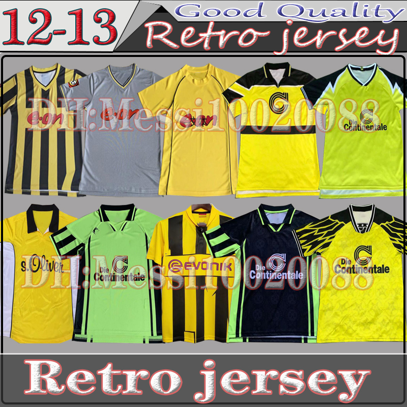 

Borussia Retro dortmund Soccer Jersey 1995 96 97 98 99 2000 01 02 Lewandowski REUS METZELDER DEDE MOLLER AMOROSO ROSICKY BOBIC Classic adult, Black;yellow
