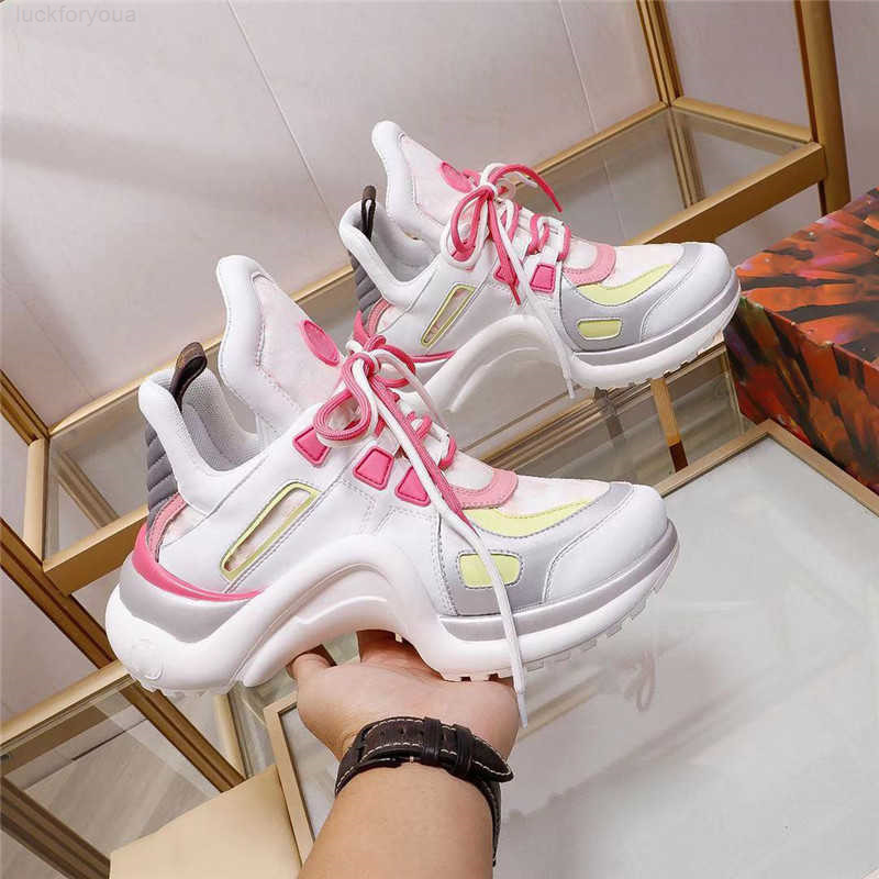 

2022 Luxury Designer Archlight Runway Dress Shoes Lace Up White Trainer Chunky Trainers Leather Sneakers with Box, Don't buy it