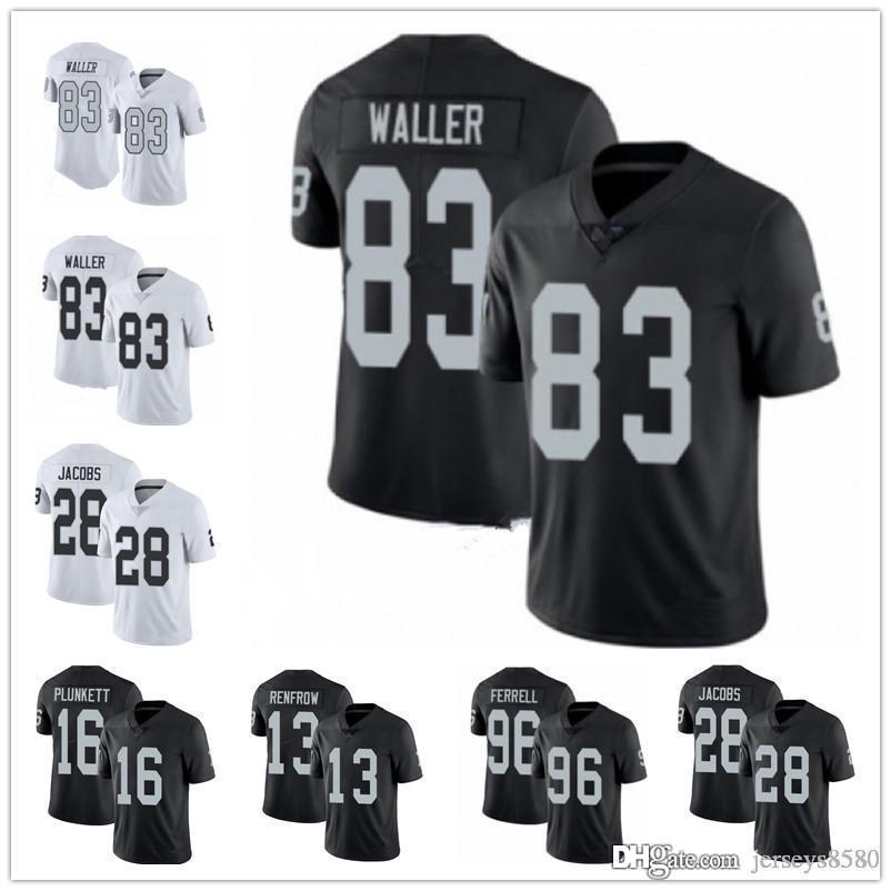 

Men Las VegasRaidersJersey 83 Darren Waller 28 Josh Jacobs 16 Jim Plunkett 13 Hunter Renfrow 96 Clelin Ferrell Football Jerseys, Black;red