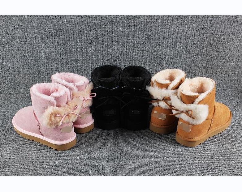 

2021 Snow designer boots Women Winter Fashion Classic Short Ankle Knee Bow girl Bailey Boot womens Size US4- 10, Customize
