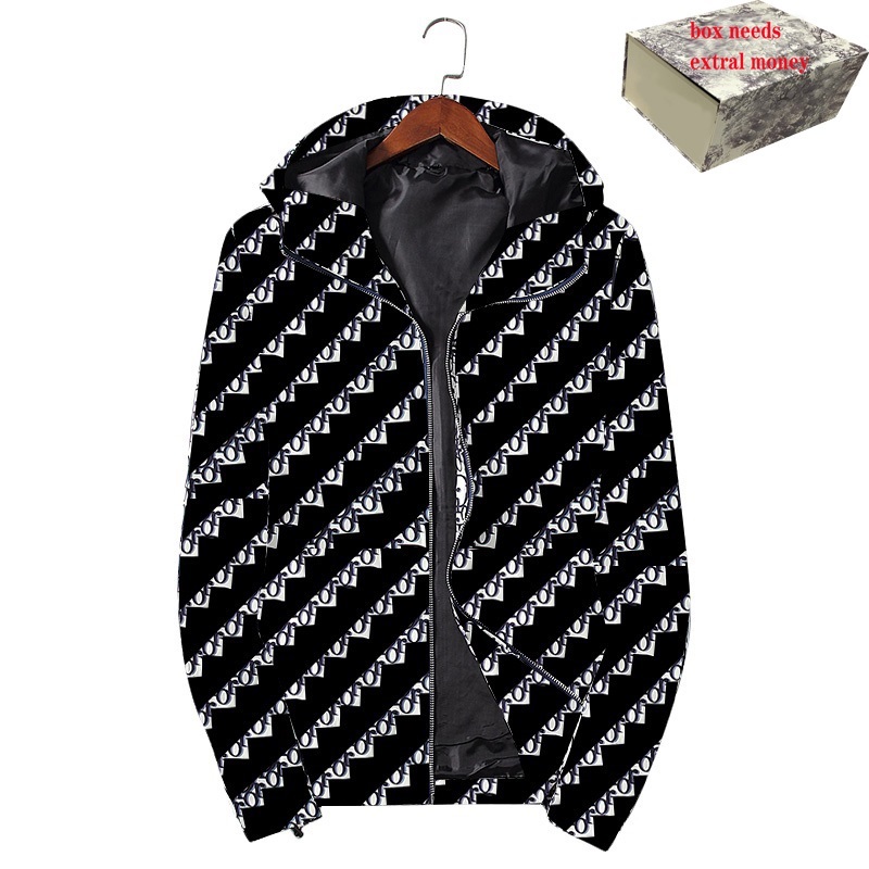 

Jacket Men Hooded Jackets Men's Letter Print Windbreaker Daily Wear Casual Style Outerwear Male Spring Clothing with High Quality, Black;brown