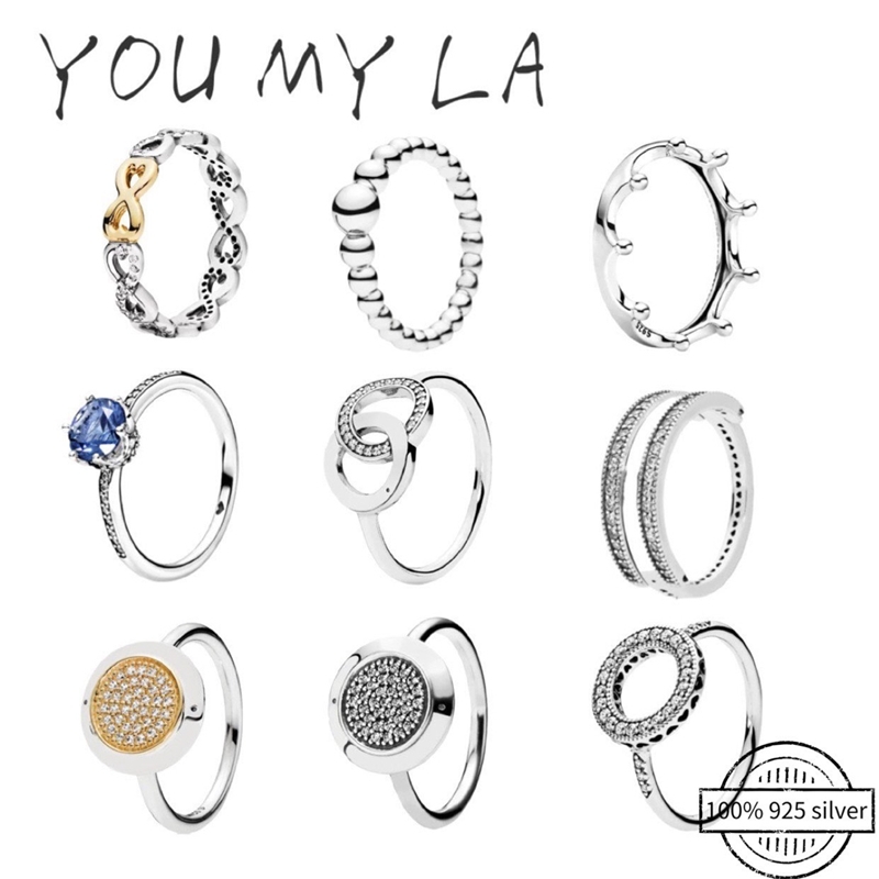

2021 925 Sterling Silver Crystal Ring Pando DIY Jewelry