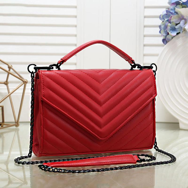 

Free ship new women's high quality Totes handbags purses beautiful Small chain bag striped European style shoulder bags, Red
