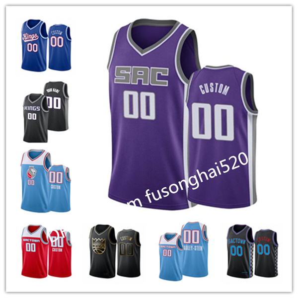 

2021 Men Sacramento Kings DeAaron Fox Harrison Barnes Richaun Holmes Buddy Hield Any Player Customizes Print Mens Women Kids Basketb, Black;red