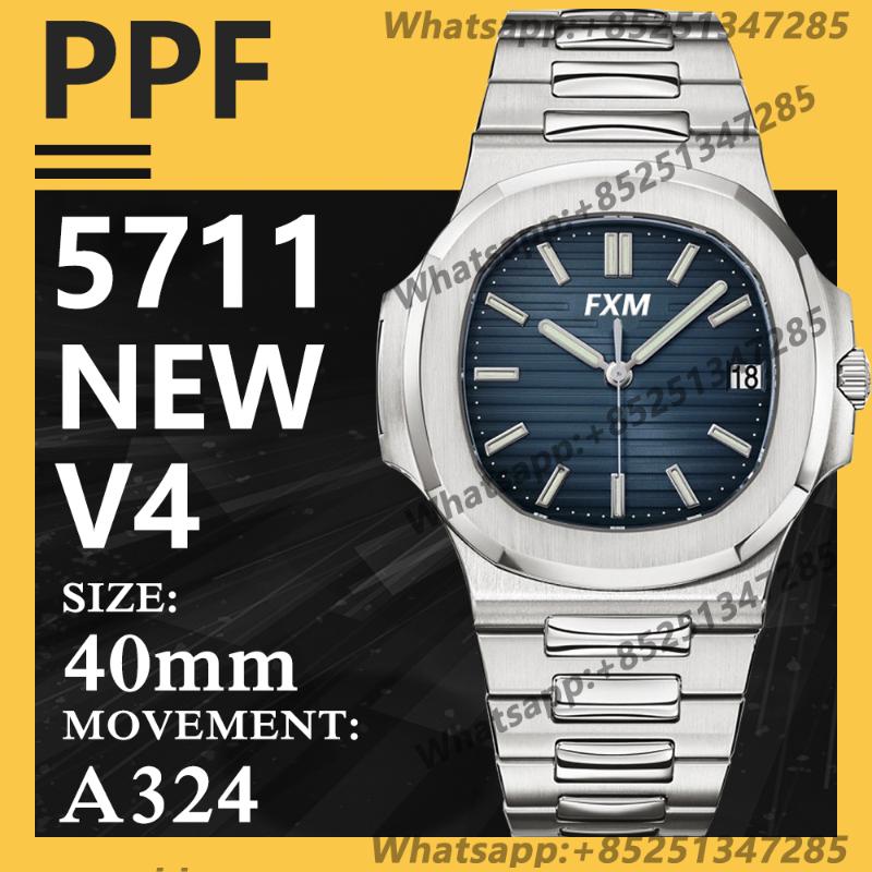 

Wristwatches Men's Automatic Mechanical 40MM Nautilus 5711 904L PPF V4 Watch 1:1 Super Clone Sports 3KF VSF Top Luxury Bran, Ivory