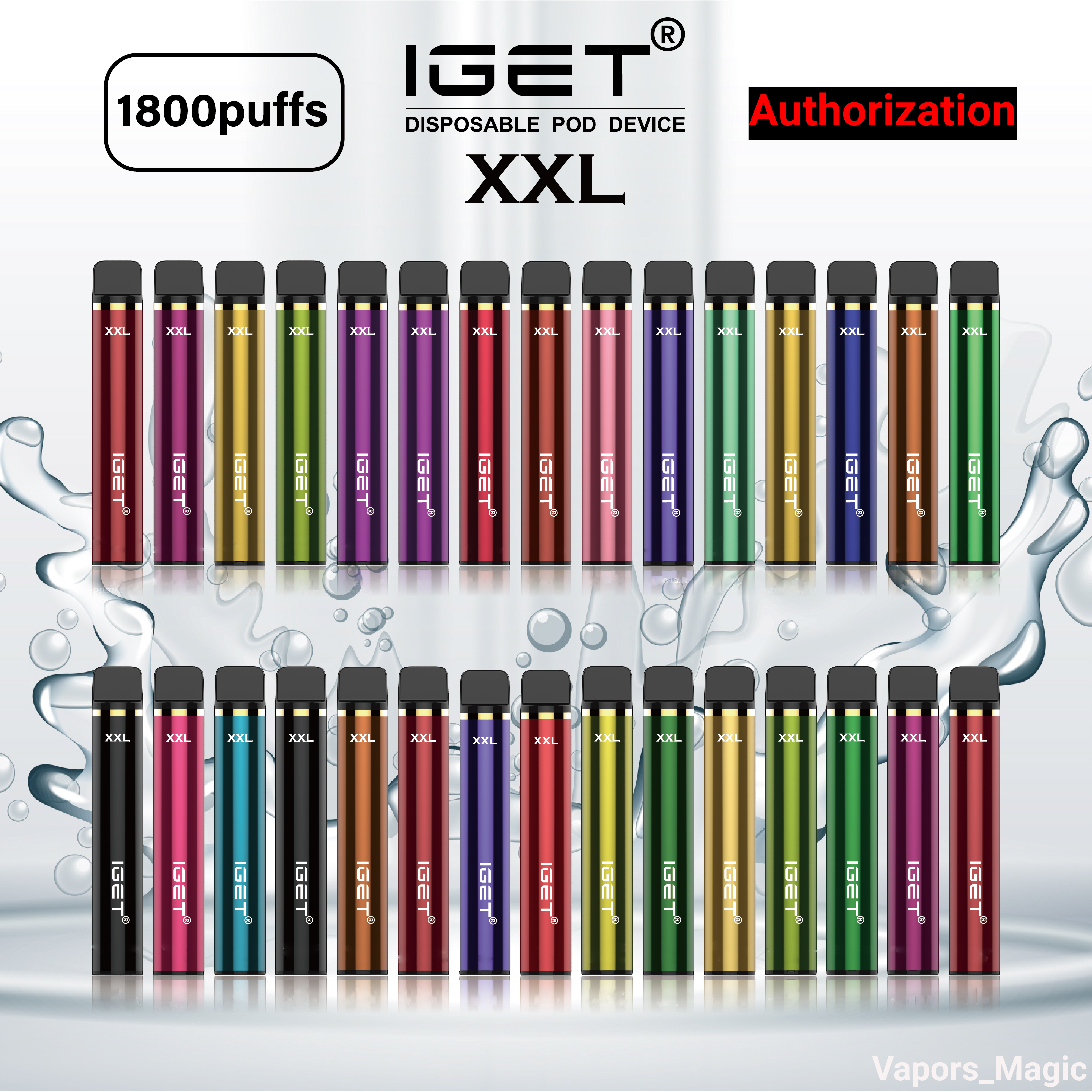 

Authentic IGET XXL Max Disposable E Cigarette Vape Pod Device 1800 Puffs Plus 950mAh Vapes Pen Battery 7ml Prefilled Cartridges Puff Bar Kit