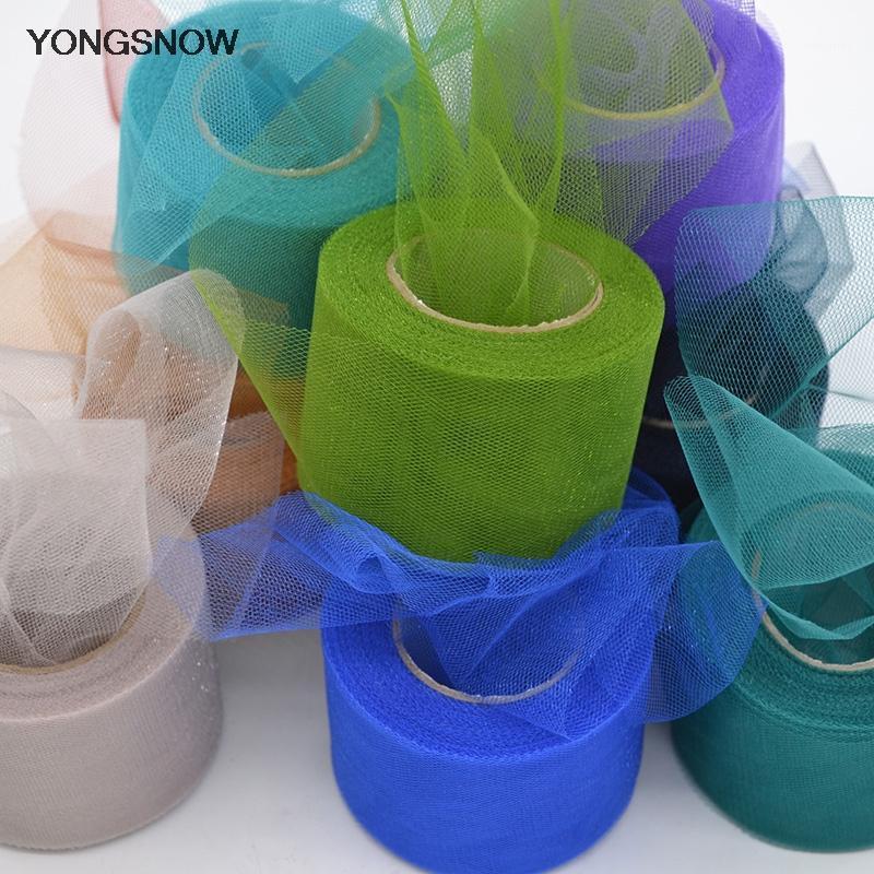 

Party Decoration 2inch X 25 Yards Wedding Tulle Roll Shiny Organza Sheer Gauze Fabric Spool Tutu Gift Wrapping Baby Shower Event Supplies