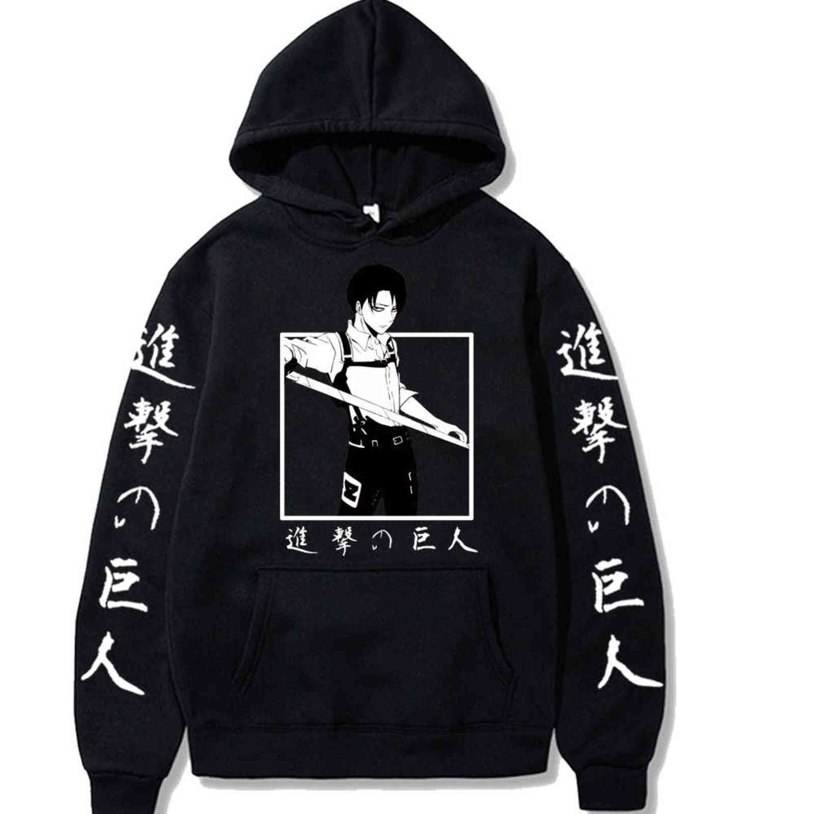 

Hip Hop Hooded Hot Anime Hoodie Attack on Titan Long Sleeve Sweatshirts Men Women Streetwear Autumn Boys Black Unisex Pullovers Y1109, Pink